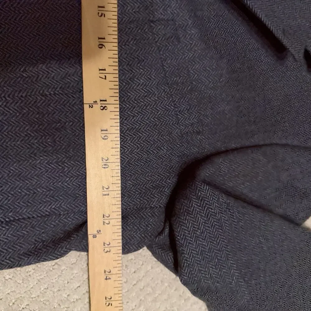 Brooks Brothers Made In Italy Blue Herringbone Wool Sport Coat 48R Vintage